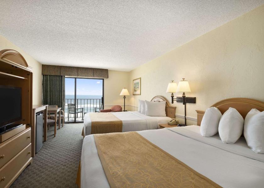 Florida Daytona Beach Shores 2 Double Beds Side Partial View Non-Smoking