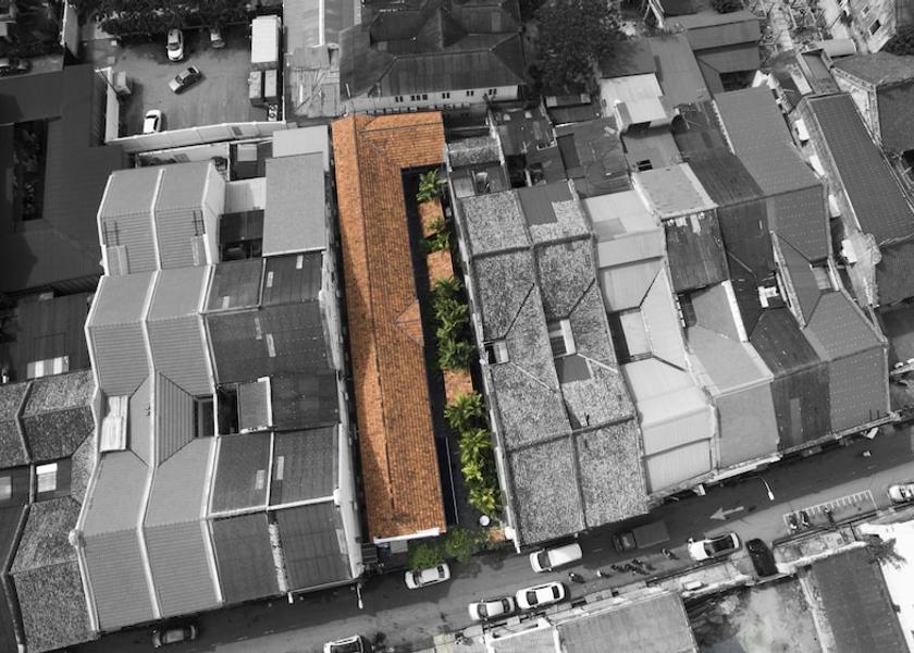 Penang Chinatown Aerial view