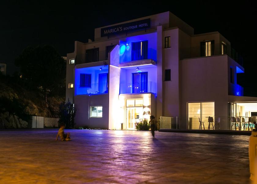 Paphos Kissonerga Front of property - evening/night