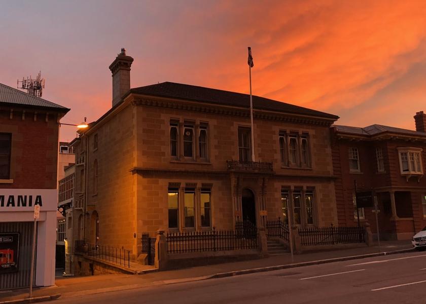 Tasmania Hobart Front of property - evening/night