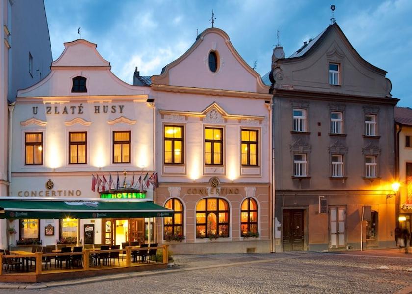 South Bohemia Region Jindrichuv Hradec Front of property - evening/night