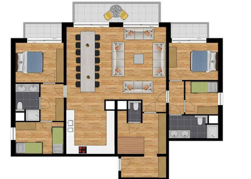 Room layout blue print