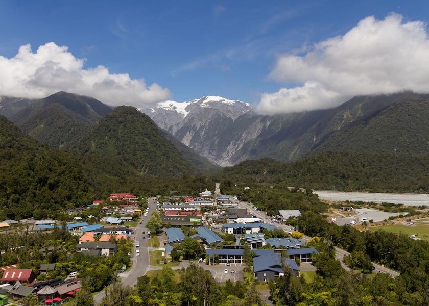 West Coast Franz Josef Glacier Aerial view