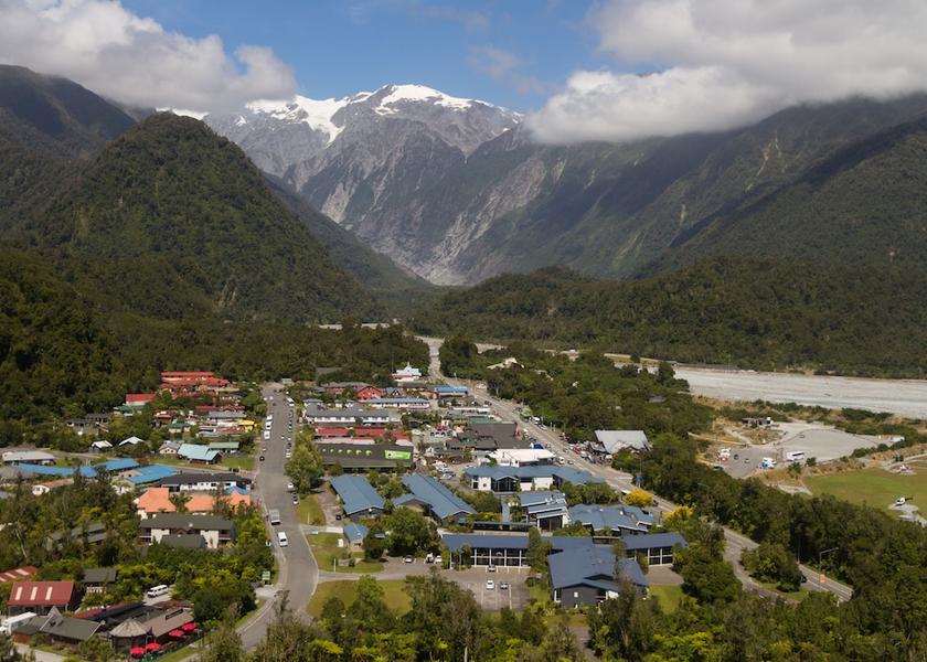 West Coast Franz Josef Glacier Aerial view