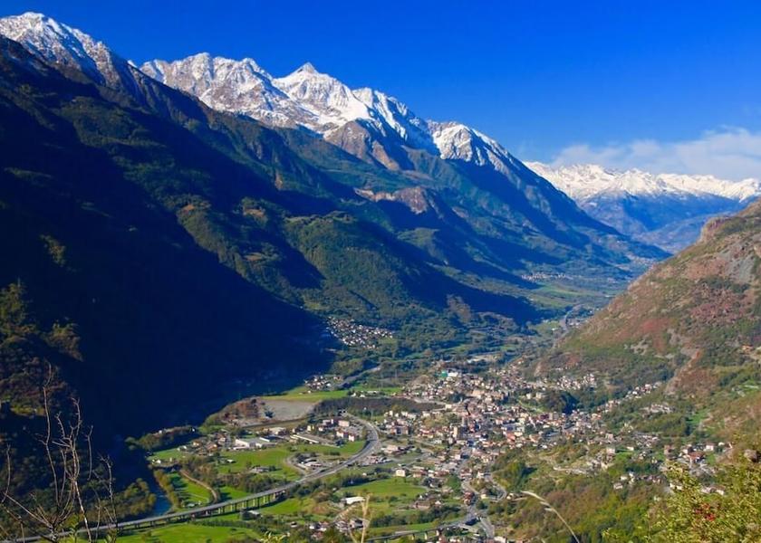 Valle d'Aosta Saint-Vincent Aerial View
