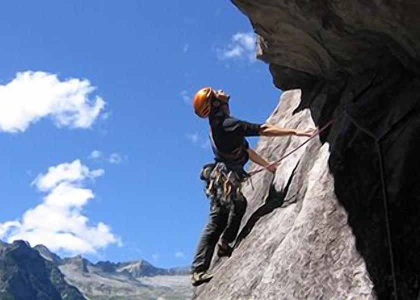 Outdoor rock climbing