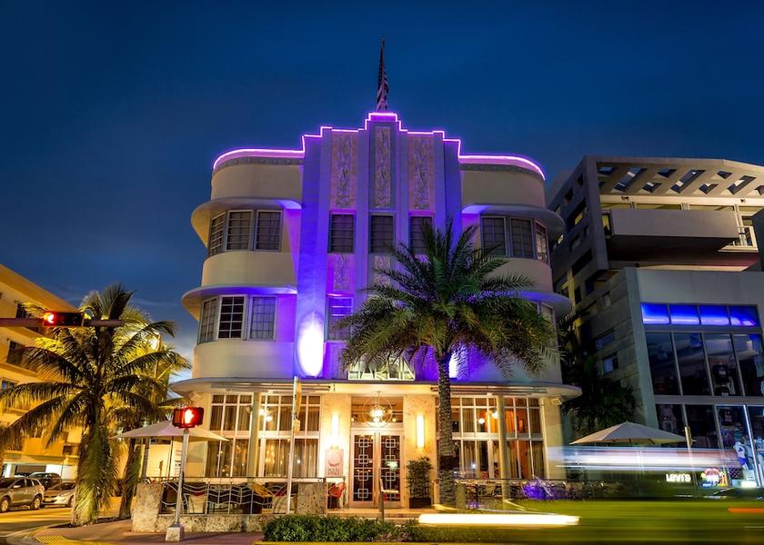 Florida Miami Beach Front of property - evening/night
