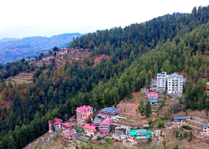 Himachal Pradesh Mashobra Aerial view