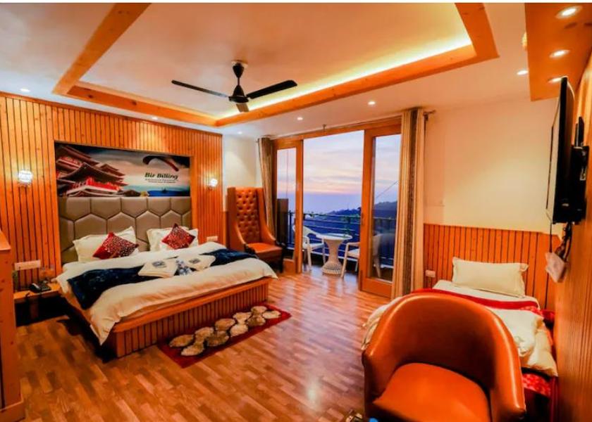 Himachal Pradesh Dharamshala Superior Triple bedroom Luxurious wooden interior Mountain View private balcony (220 Sq Ft)
