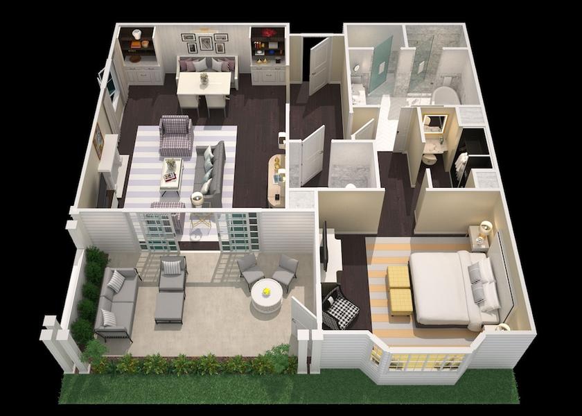 California Santa Barbara Room layout blue print