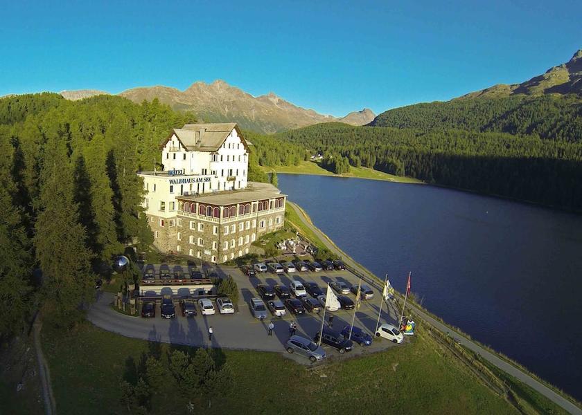 Graubünden St. Moritz Aerial view