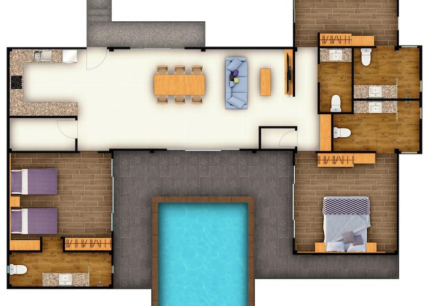 Phuket Rawai Room layout blue print