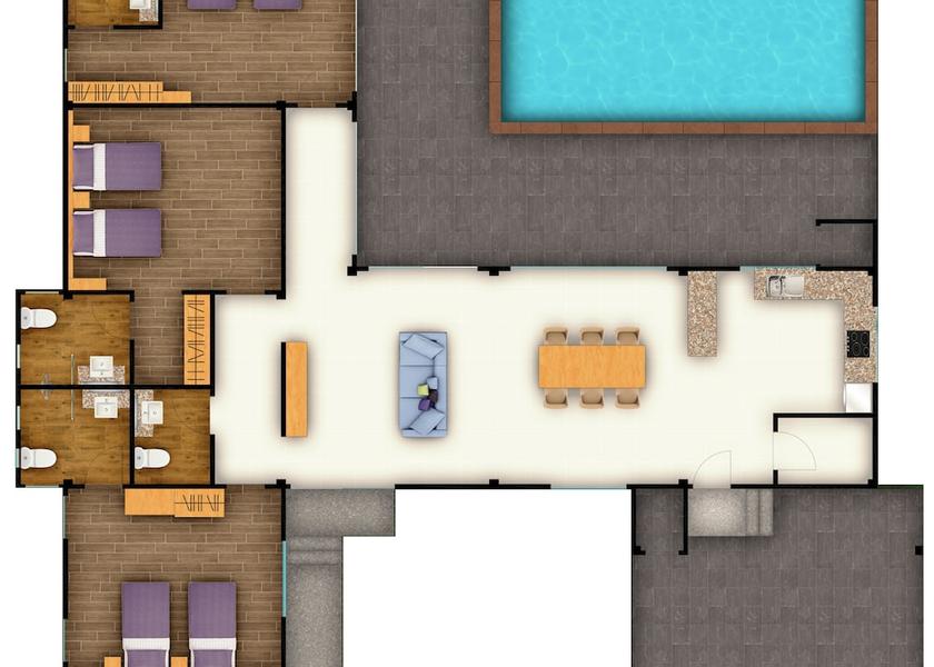 Phuket Rawai Room layout blue print