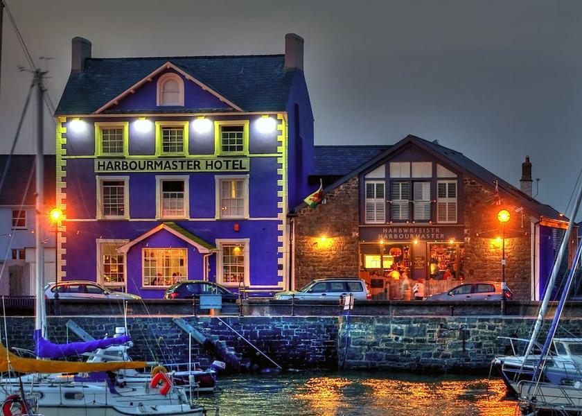 Wales Aberaeron Front of property - evening/night