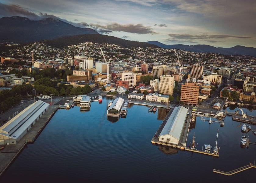 Tasmania Hobart Aerial View