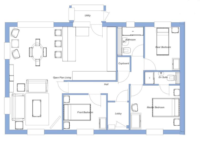Room layout blue print