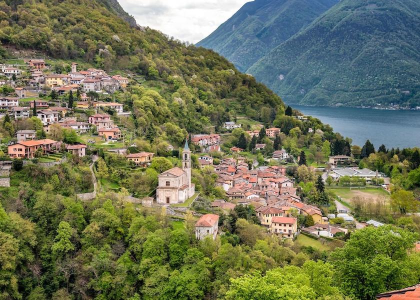 Lombardy Valsolda Aerial View
