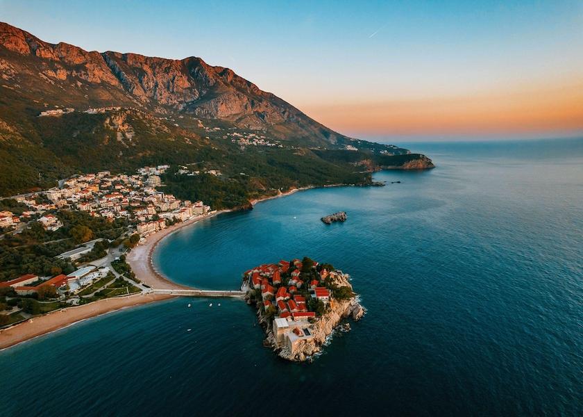  Sveti Stefan Aerial View