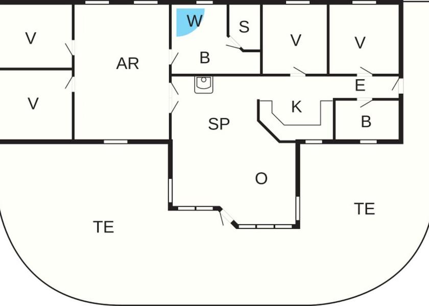 Nordjylland (region) Aalbaek Room layout blue print