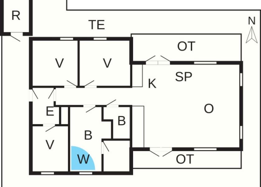 Nordjylland Fjerritslev Room layout blue print