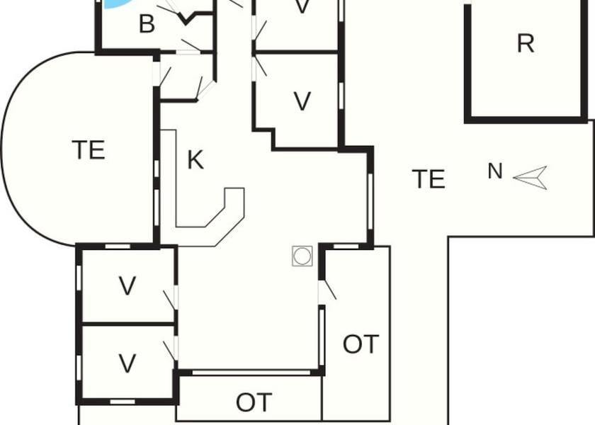 Nordjylland Fjerritslev Room layout blue print