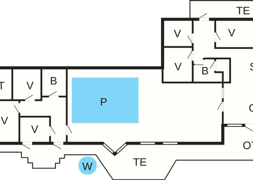 Syddanmark Henne Room layout blue print