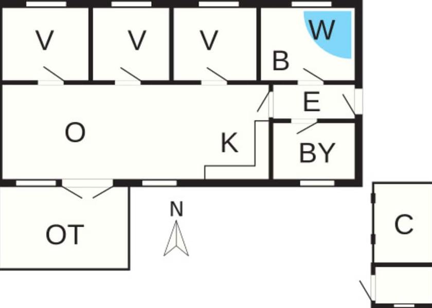 Sjælland Rodby Room layout blue print