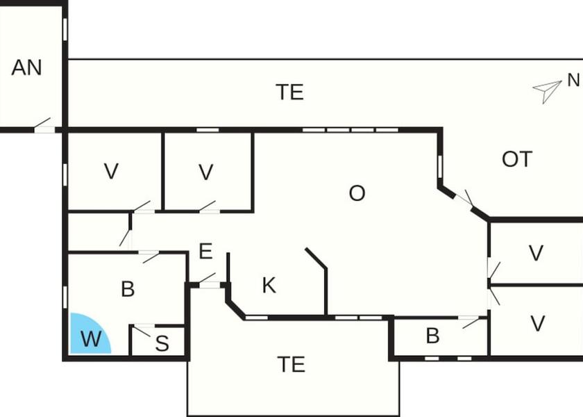 Midtjylland Ulfborg Room layout blue print