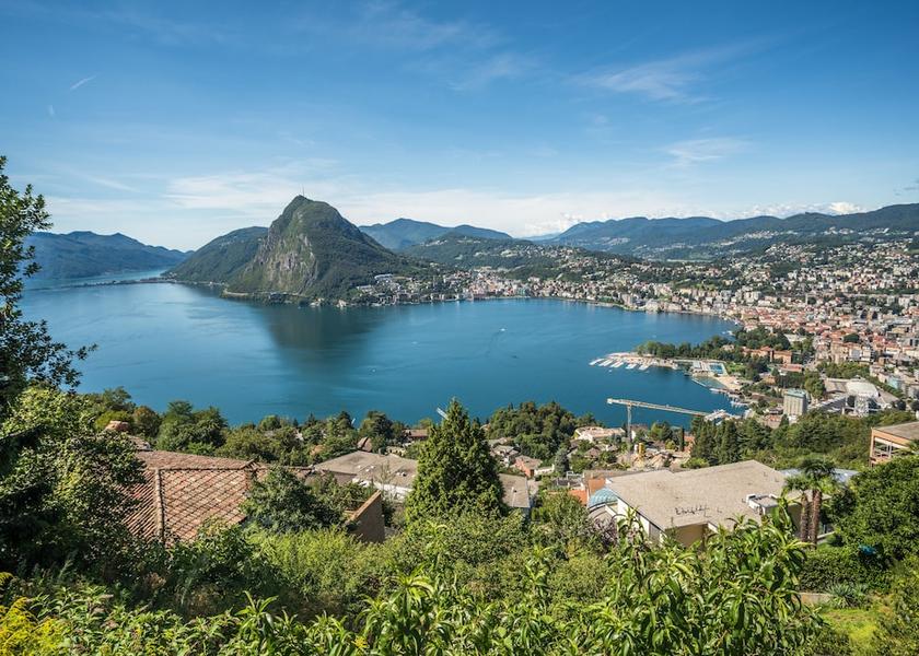 Canton of Ticino Paradiso Aerial View