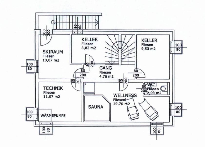 Salzburg State Bad Hofgastein Room layout blue print