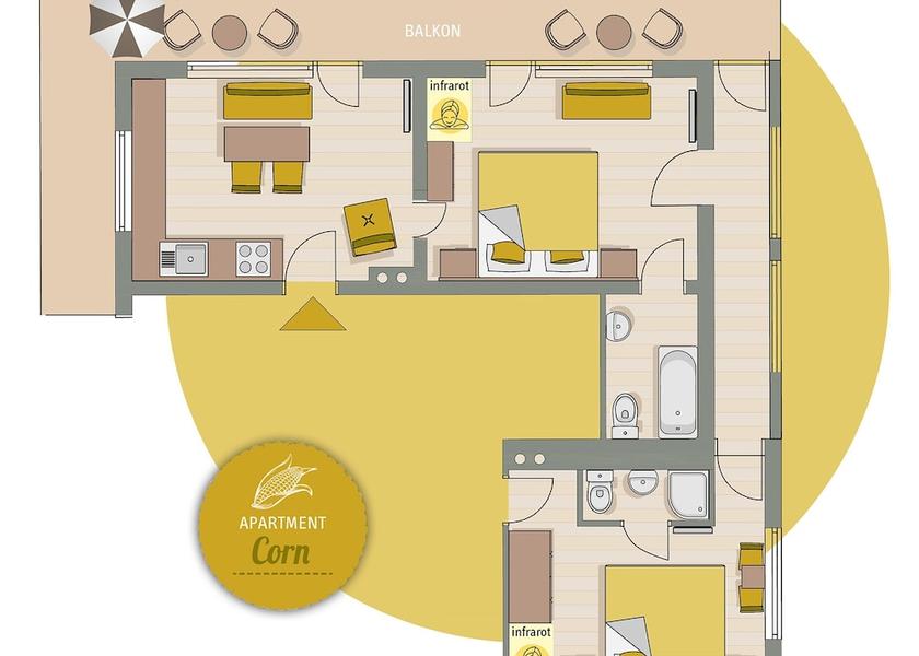 Tirol Mayrhofen Room layout blue print