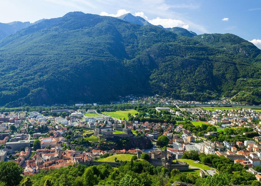 Canton of Ticino Bellinzona Aerial View