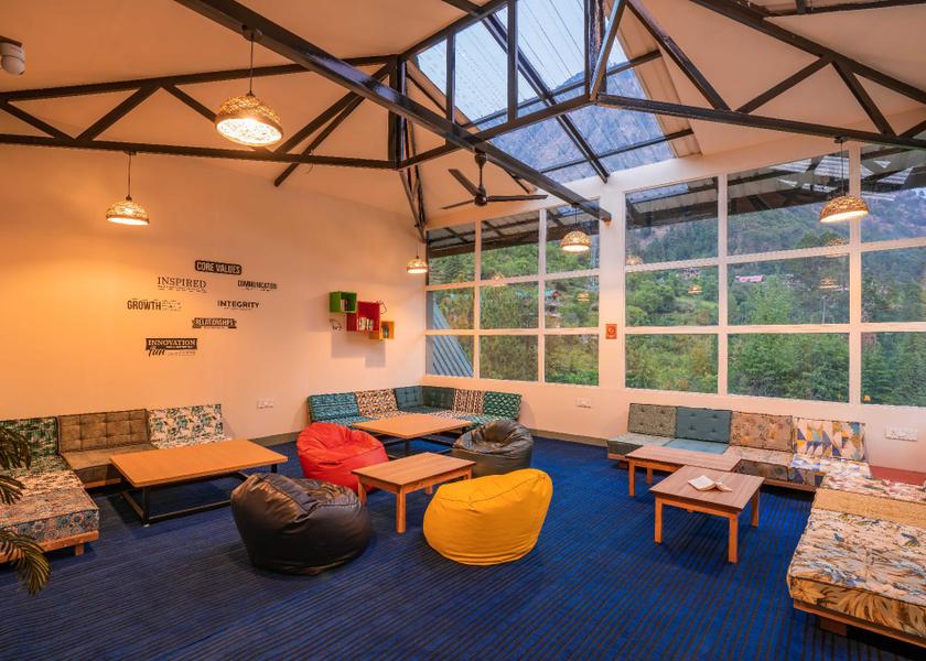 Himachal Pradesh Kasol shared lounge/tv area