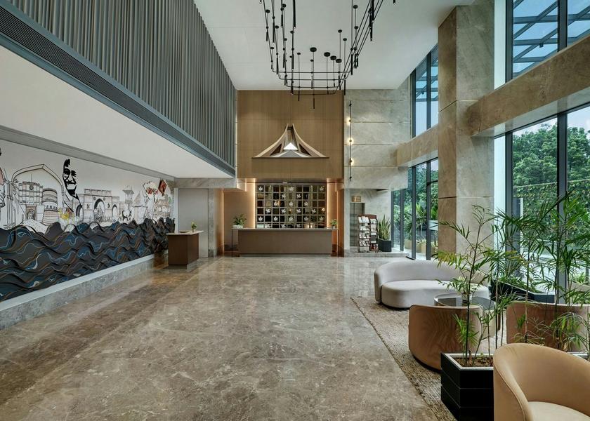 Gujarat Gandhinagar Lobby - Reception Desk - Sofa - Mural