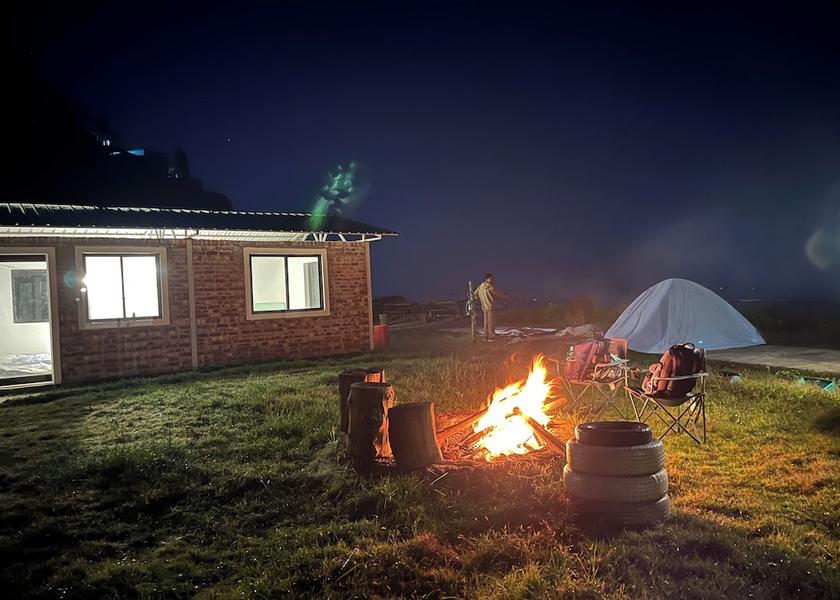 Outdoor banquet area