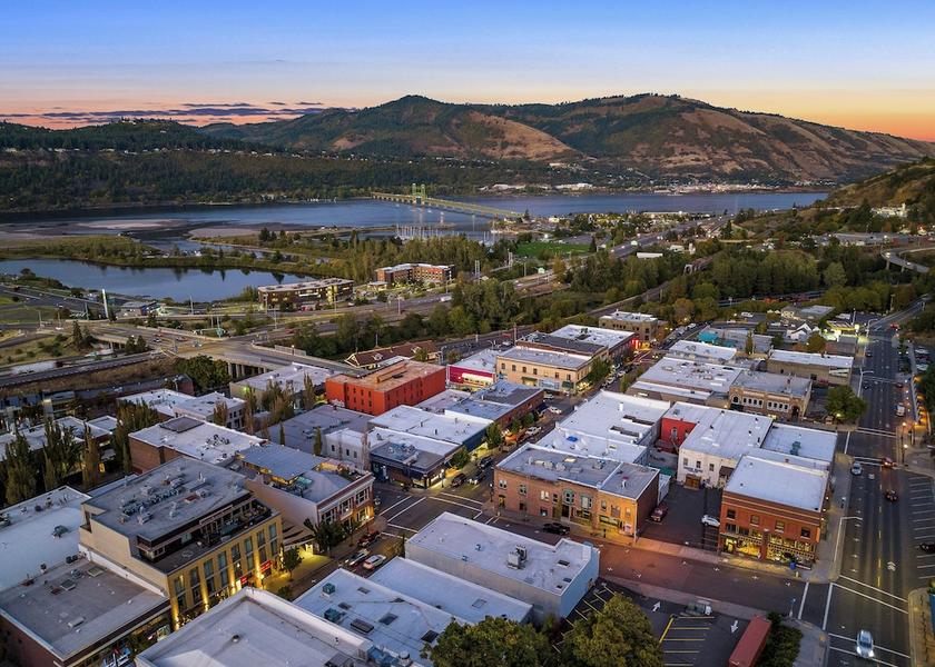 Oregon Hood River Aerial View