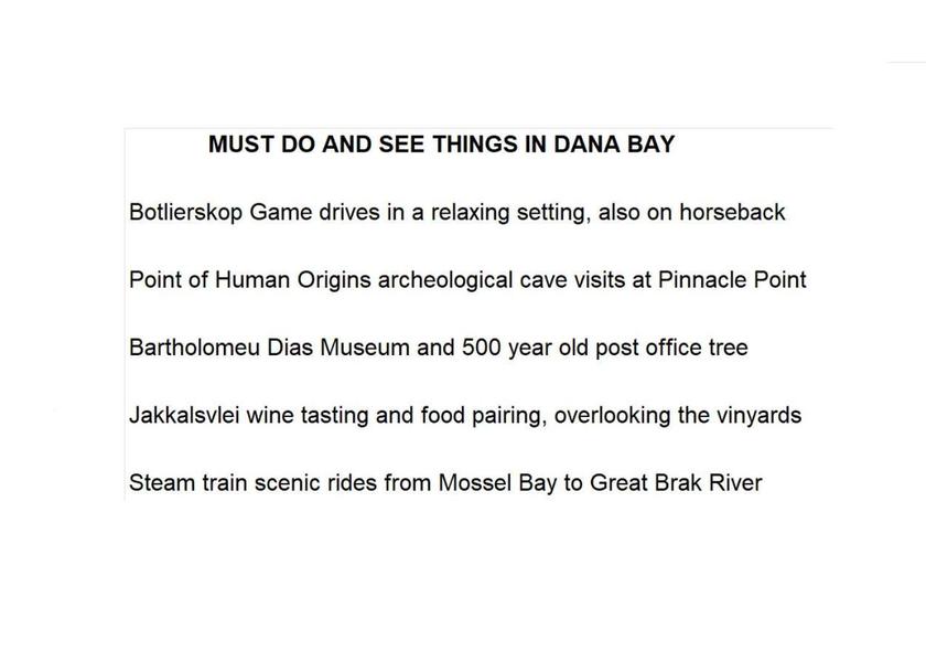 Western Cape Mossel Bay facilities