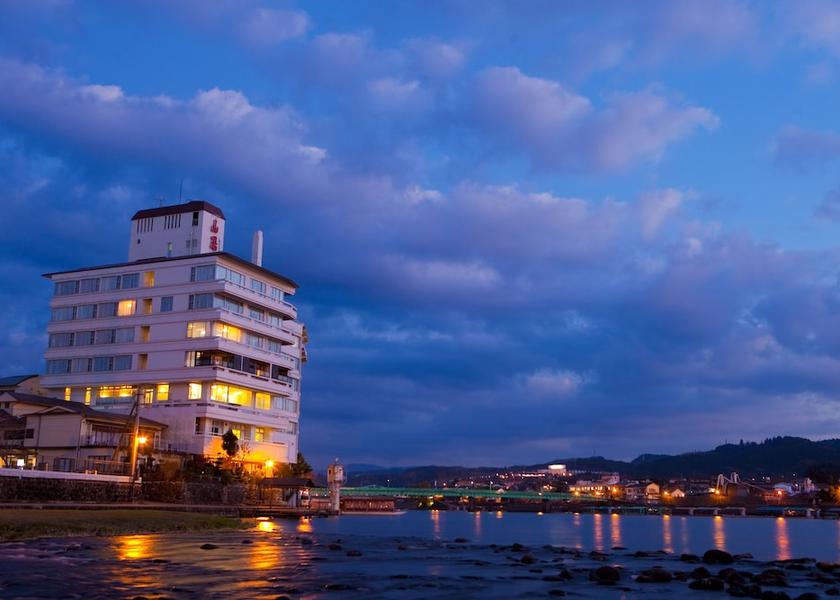Oita Hita Front of property - evening/night