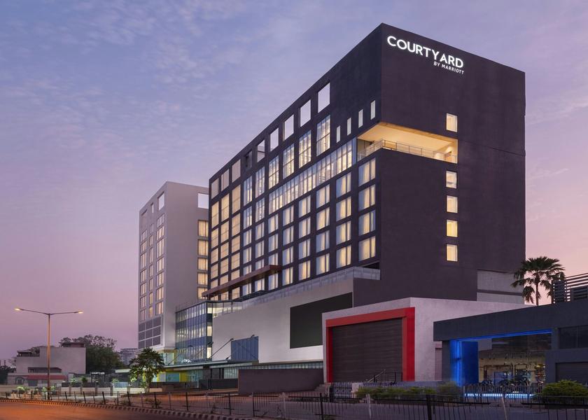 Jharkhand Ranchi Frontal view of hotel exterior at twilight