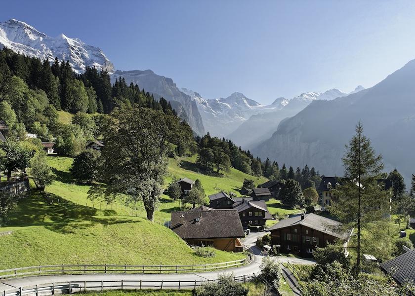 Canton of Bern Lauterbrunnen Aerial view