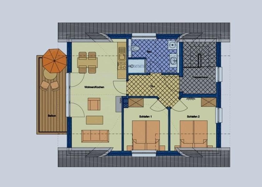 Mecklenburg - West Pomerania Zingst Room layout blue print