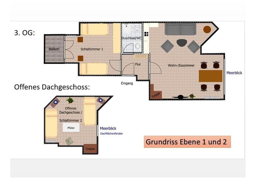 Lower Saxony Cuxhaven Room layout blue print