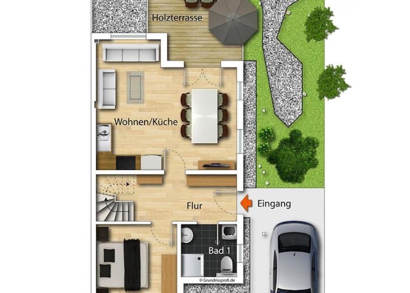 Mecklenburg-West Pomerania Trassenheide Room layout blue print