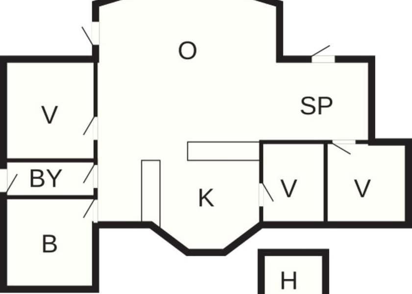Midtjylland Ebeltoft Room layout blue print