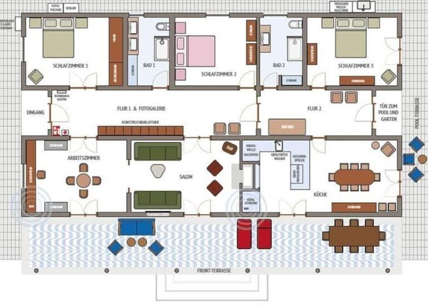 Canary Islands Los Llanos de Aridane Room layout blue print