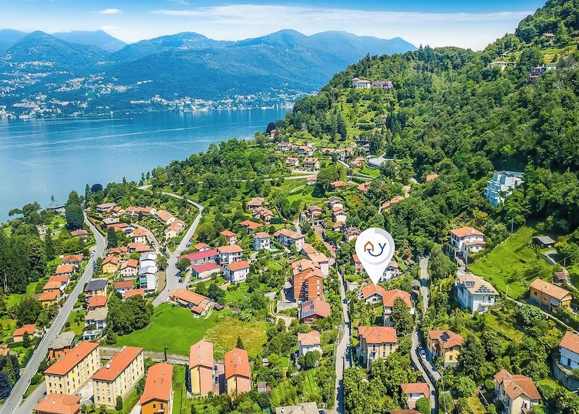 Lombardy Laveno Mombello Aerial View