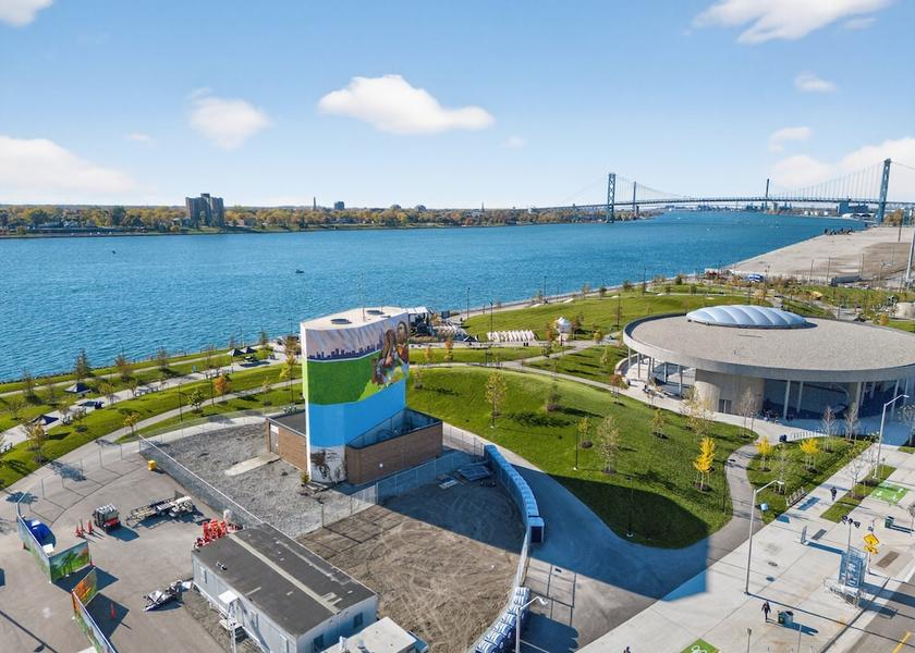 Michigan Detroit Aerial View