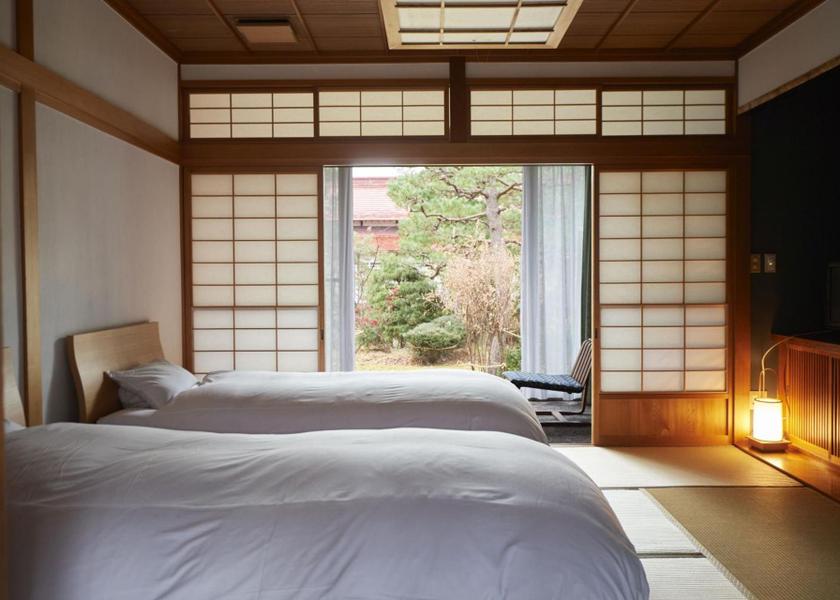 Yamagata Kaminoyama Japanese-Style Room with Bed & Garden View