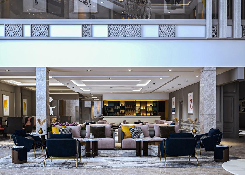 Punjab Amritsar Inviting lobby with plush seating areas