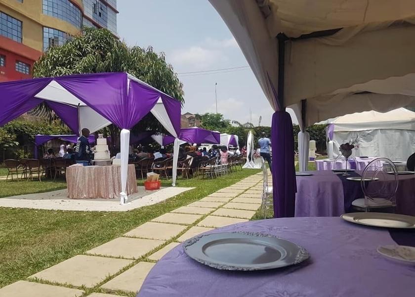 Outdoor banquet area